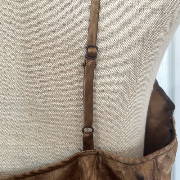 Y2K Xhilaration slip dress lace sequins beads embellished brown Adjustable XL - Picture 6 of 13